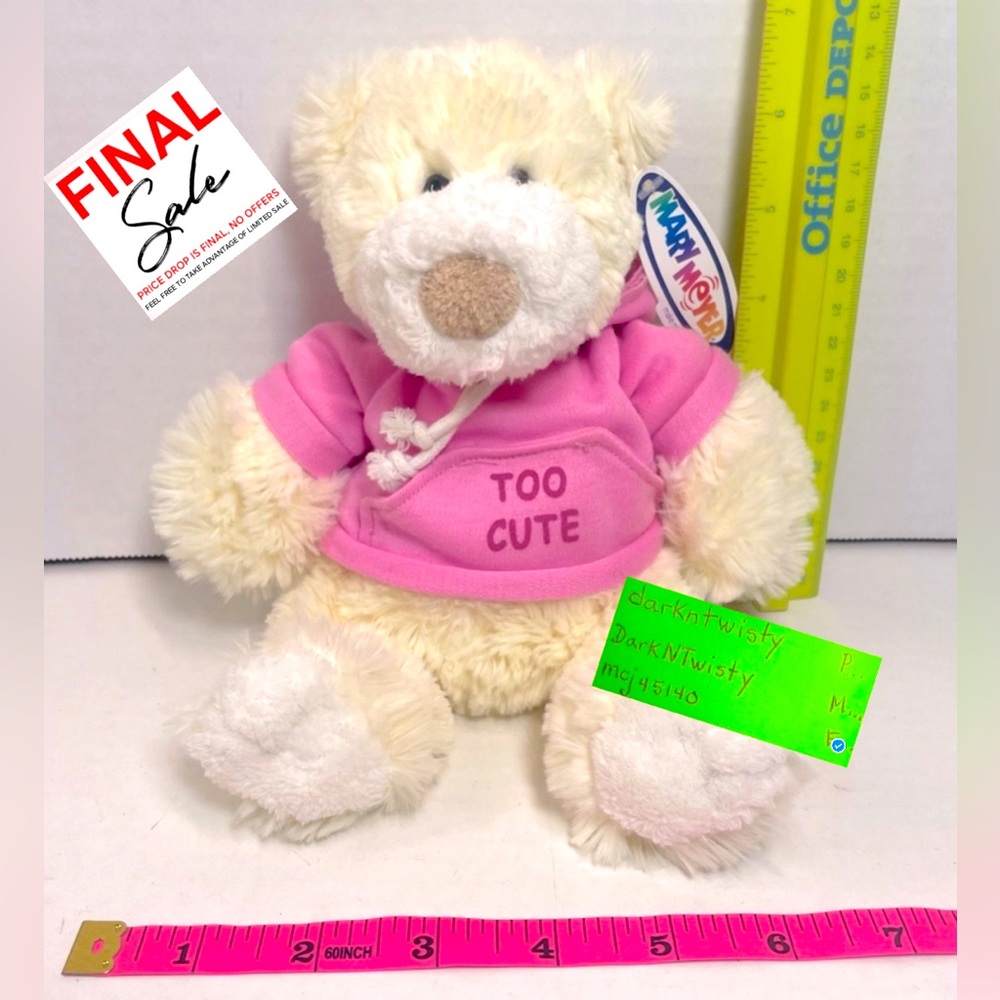 RETIRED VHTF BNWT MINT MARY MEYER TINY CREAMY BEAR ADORABLE GIFT!